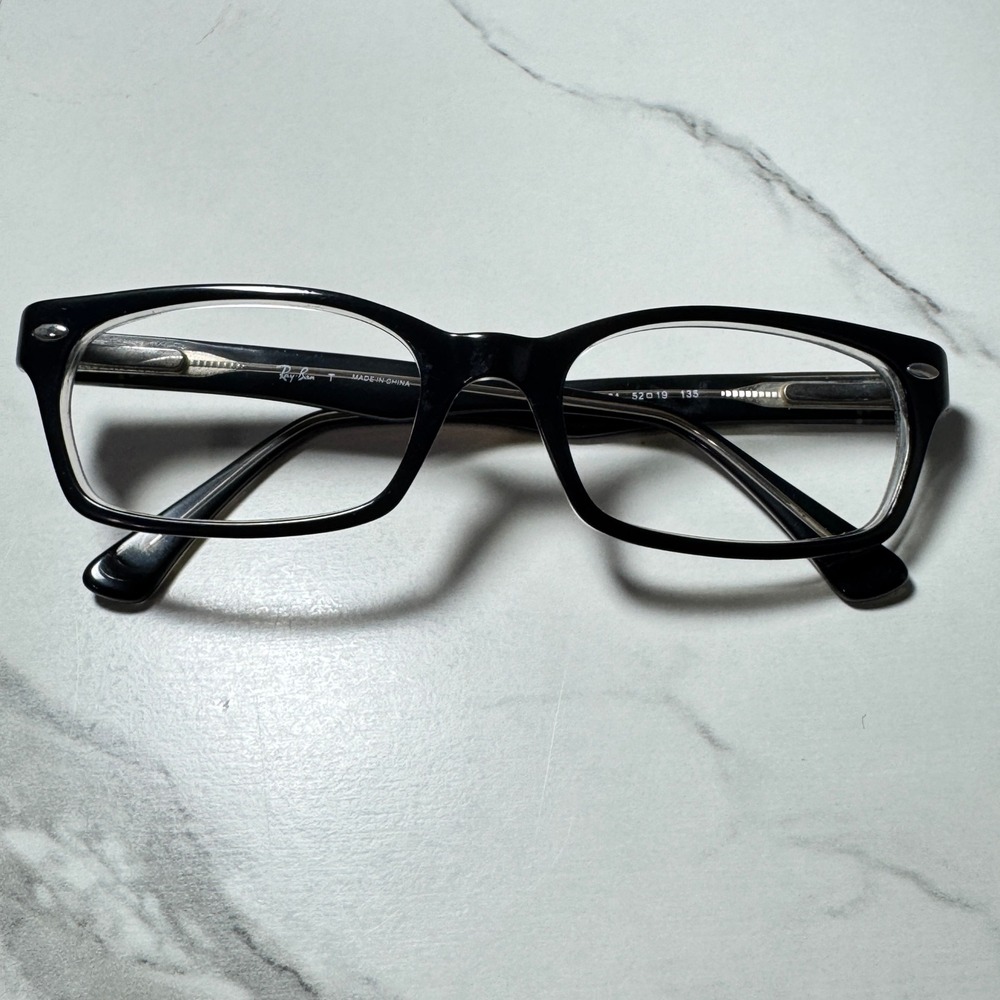 Ray-Ban RB 5150 2034 Black Transparent Rectangular Eyeglass Frames 52-19-135